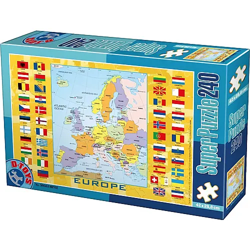 Europakarte mit Flaggen 240Teile