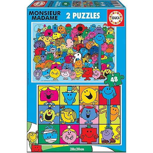 Educa Puzzle 2in1 Monsieur Madame - 48 Teile