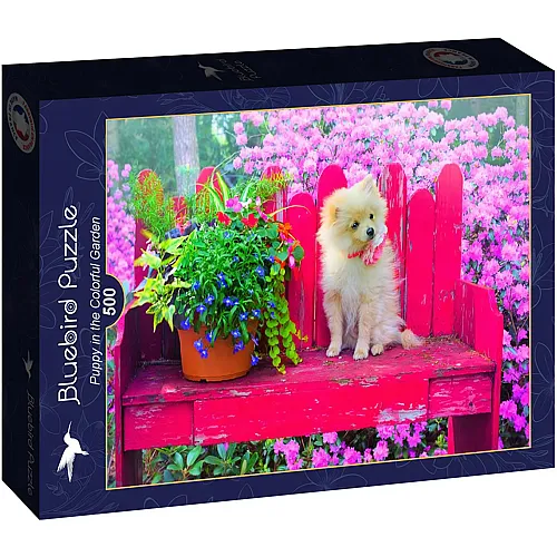 Bluebird Puzzle Puppy in the Colorful Garden (500Teile)