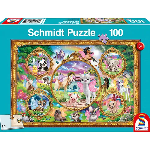 Schmidt Puzzle Animal Club, Einhorn-Tierwelt (100Teile)