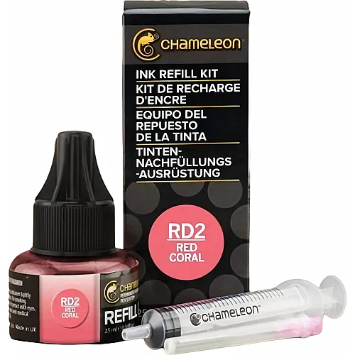 Chameleon Ink Refill 25ml - Red Coral Rd2