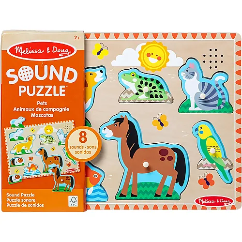 Melissa & Doug Puzzle Haustiere mit Sound - 8 Teile