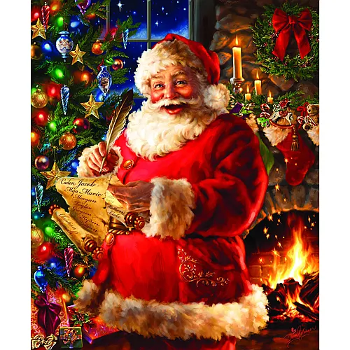 SunsOut Puzzle Dona Gelsinger Santa pr�ft die Wunschliste (1000Teile)