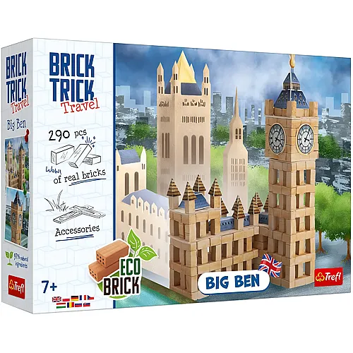 Brick Trick Trefl BAU mit Ziegel Reisen - Big Ben - Symbol, nat�rlicher Ziegel, ECO Ziegelbl�cke, DIY, �ber 290 Ziegel, F�r Baufans, Kreativset f�r Kinder ab 7 Jahren