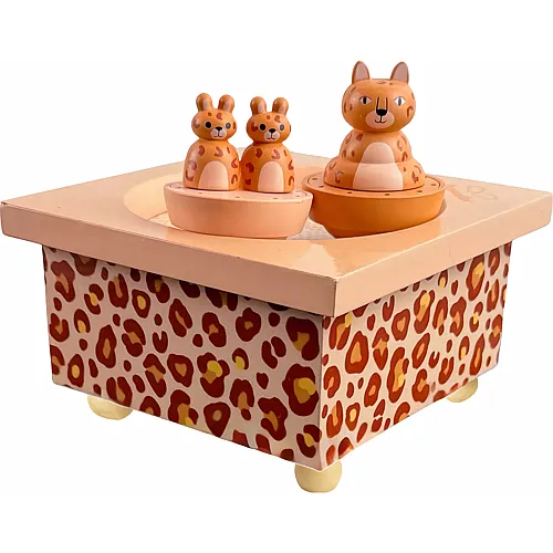 Trousselier Spieluhr mit tanzenden Leoparden, magnetisch