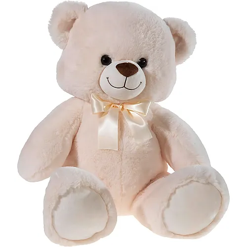 Heunec B�r sitzend mit Schleife Creme