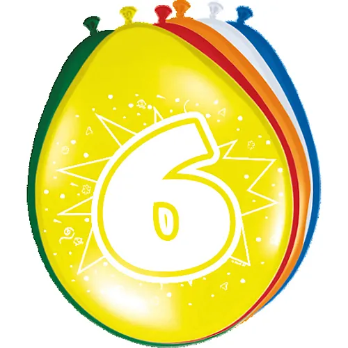 Zahlenballons 6 Jahre - 8 Teile