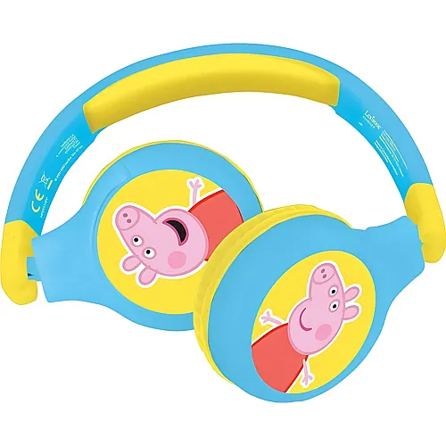 Lexibook Peppa Pig 2in1 Bluetooth- und Kabelanschluss, faltbare Kopfhrer mit sicherer Lautstrke
