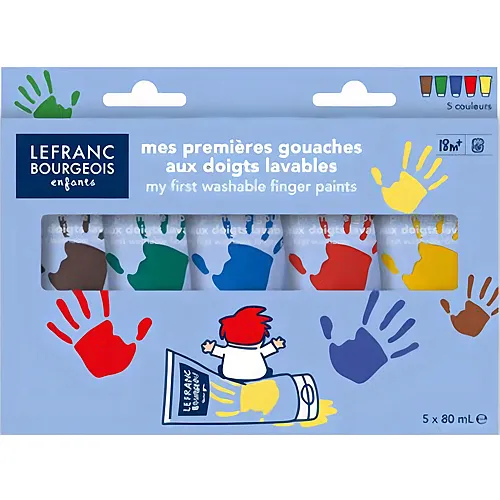 Lefranc Bourgeois Lfb Kinder Fingerfarben Set Classic 5 X 80ml Tuben