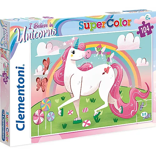 Clementoni Puzzle Supercolor I believe in Unicorns (104Teile)