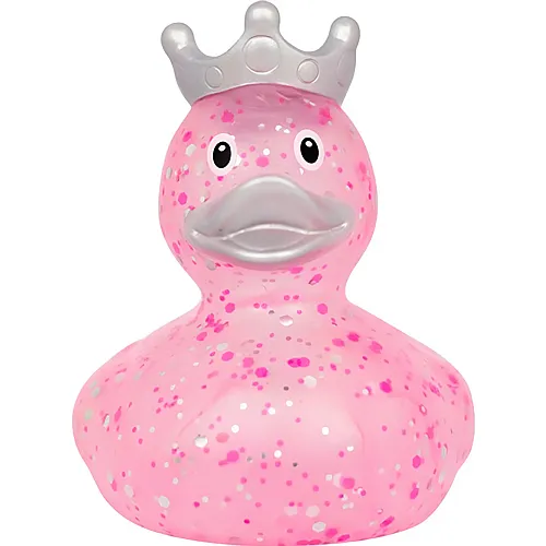 Lilalu Badeente Glitzer mit Krone Pink