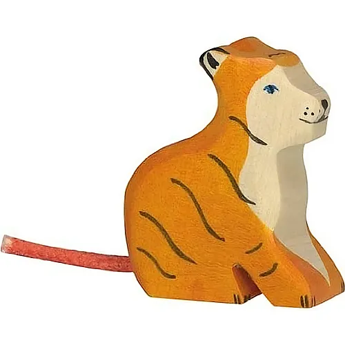 Holztiger Tiger, klein, sitzend