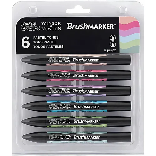 Winsor & Newton Promarker Brush 6er Set Pastell T�ne