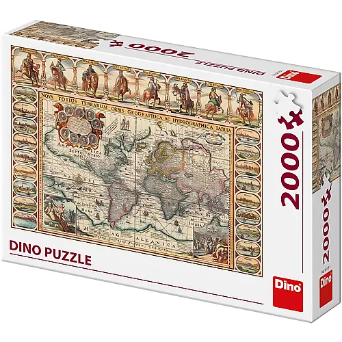 Dino Puzzle Antike Weltkarte - 2000 Teile