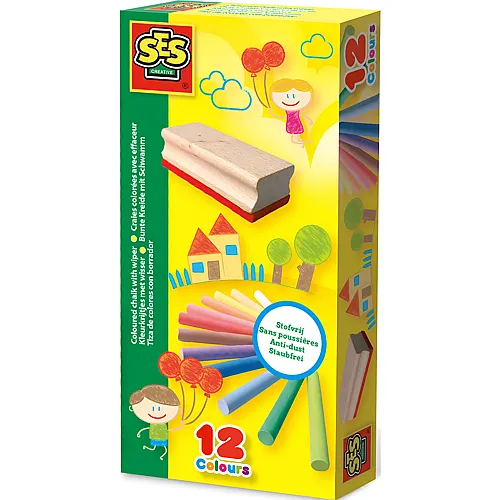 SES Bunte Kreide mit Schwamm