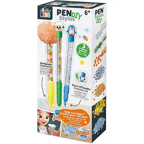 Buki DIY-Stift � Tiere | Personalisierbarer Bleistift f�r Kinder | Kreatives Geschenk ab 6 Jahren