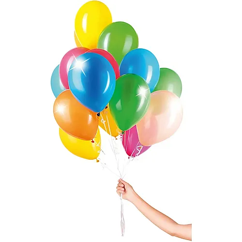Gummiballone mit 40m Band Bunt gemischt - 30 Teile