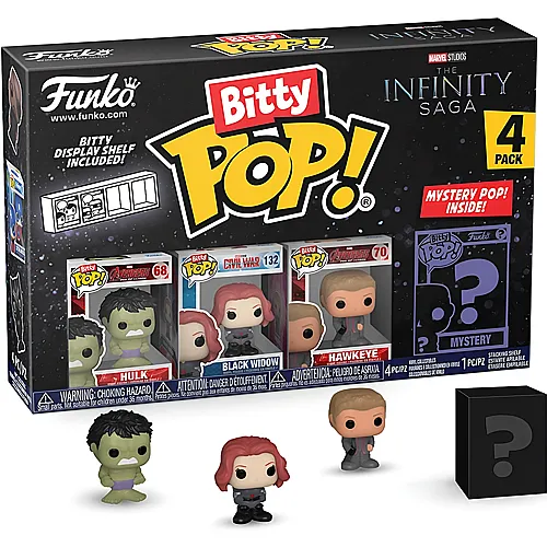 Funko Bitty Pop! Avengers 4er Pack Hulk, Black Widow, Hawkeye & Mystery