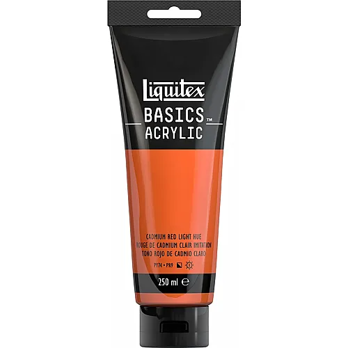 Liquitex Lqx Basics Acrylfarbe 250ml Tube Kadmiumrot Hell Farbton