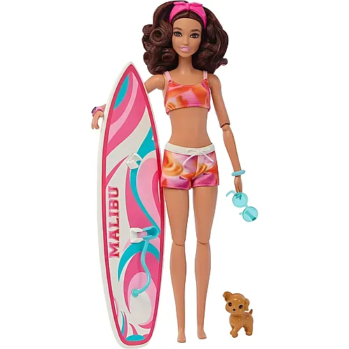 Barbie Surferin Puppe mit Surfbrett & H�ndchen