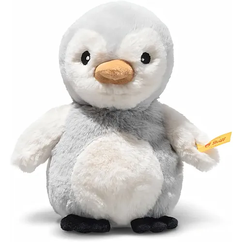 Lio Pinguin mit Rassel Hellgrau - 14 cm