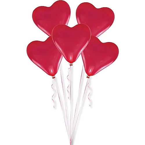 Amscan Herzballone Rot (5Teile)