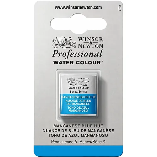 Winsor & Newton Professional Water Colour Aquarellfarbe Manganblau Farbton - 1/2 Napf