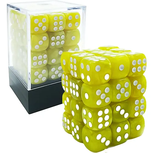 Bescon W�rfel 12mm in Box Marmorgelb - 36 Teile