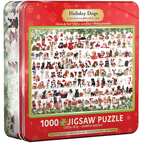 Eurographics Puzzle Holiday Dogs Tin (1000Teile)