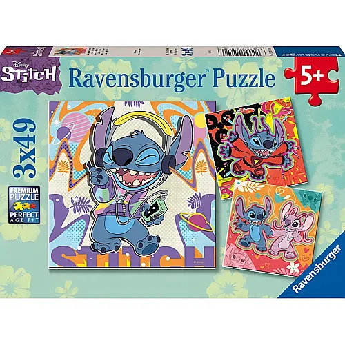 3 Puzzles - Play Disney Stitch 49Teile