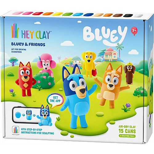 Bluey, selbsttrocknende Knete mit App