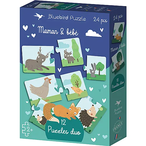 Bluebird Puzzle Puzzles duo - Mama & Baby - 24 Teile