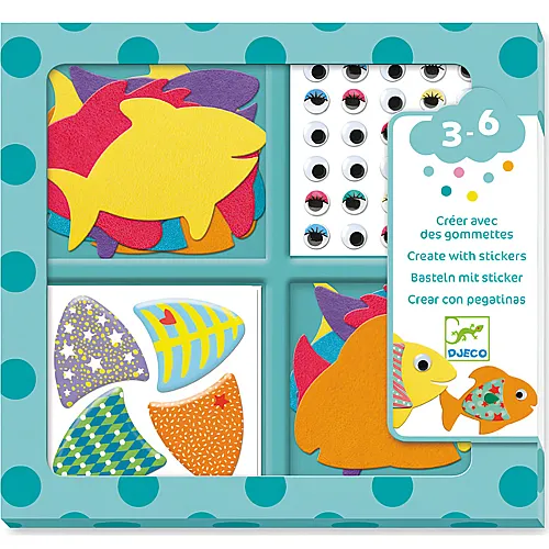 Djeco Kreativ Stickerbilder Fische