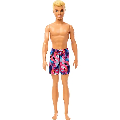Barbie Ken-Strandpuppe Blond und violetter Badebekleidung