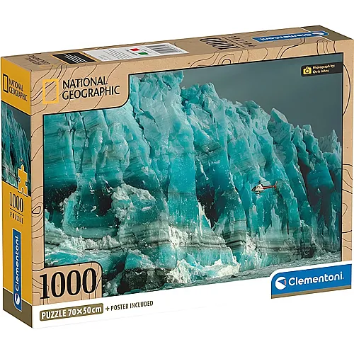 Clementoni Puzzle National Geographic Helikopter beim Hubbard Glacier (1000Teile)