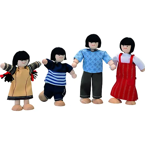 PlanToys Puppen Asiatische Familie