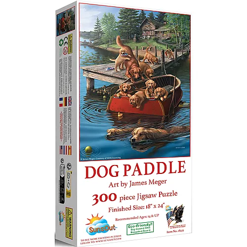 SunsOut Puzzle James Meger Hunde-Paddel - 300 Teile