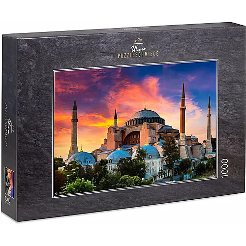 Hagia Sophia vor leuchtendem Abendhimmel, Istanbul, T�rkei - 1000 Teile