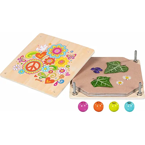 Goki Blumenpresse Flower Power Aus Holz Und Pappe, 17,5 X 17,5 X 4,5 Cm
