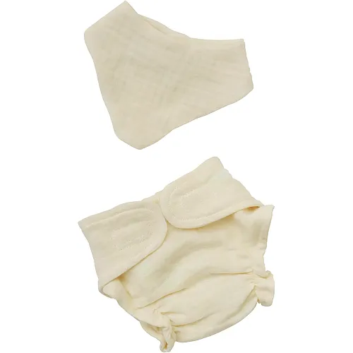 Heless Puppen-Babyset mit Stoffwindel und L�tzchen Ecru - 35 - 45 cm