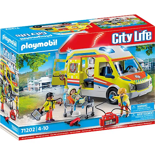 PLAYMOBIL City Life Rettungswagen mit Licht und Sound (71202)