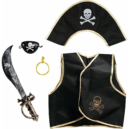 Party X People Piraten Set 5 Teile, Gilet, Kopfbedeckung, Schwert,