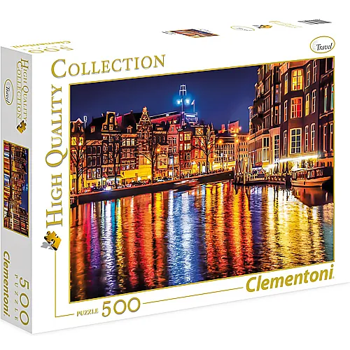 Clementoni Puzzle High Quality Collection Amsterdam bei Nacht (500Teile)