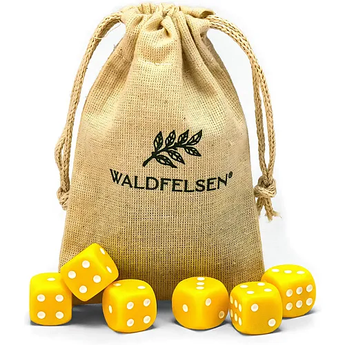 Dés de haute qualité taille standard 16 mm jaune - 6 pièces