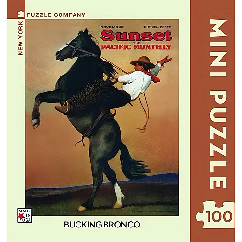 New York Puzzle Company Sunset - Bucking Bronco Mini (100Teile)