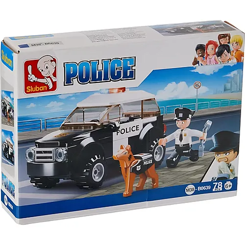 Sluban Police Polizeiauto mit Hund (78Teile)
