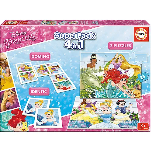 Educa Spiele SuperPack 4 in1 Disney princesses