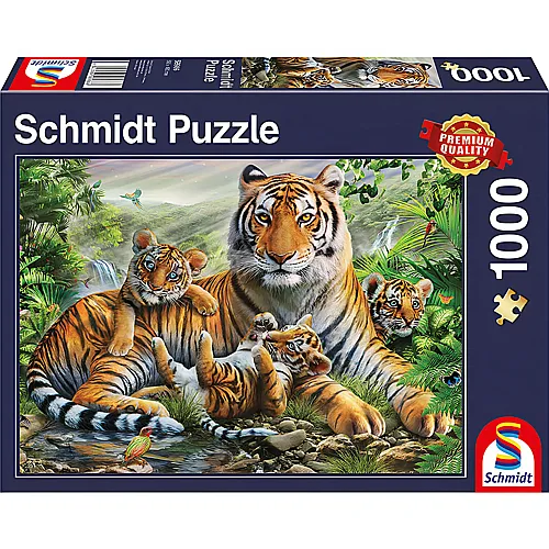 Schmidt Puzzle Tiger und Welpen (1000Teile)