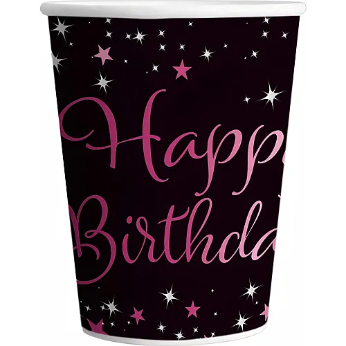 Riethm�ller 8 Becher Happy Birthday pink 250ml