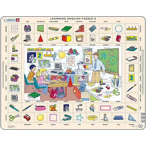 Larsen Puzzle Learning English 6: In der Schule - 70 Teile